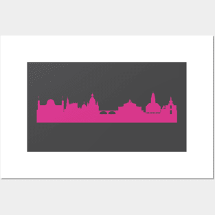 Dresden skyline pink Posters and Art